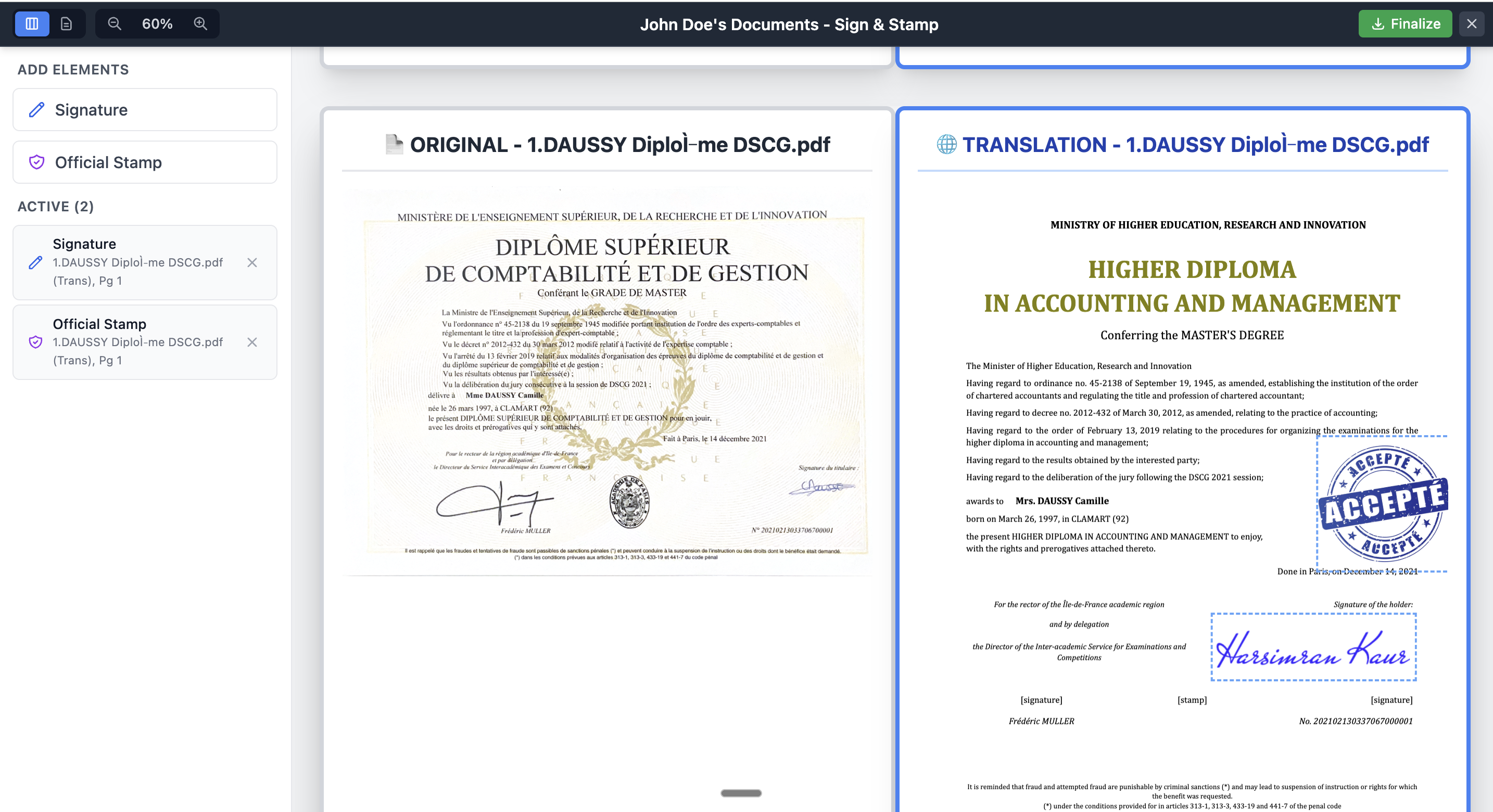 Legal translation editor and document approval workflows 3