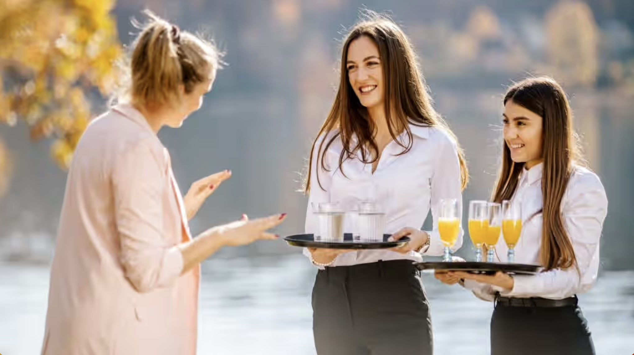 Hospitality management platform showing guest services and analytics